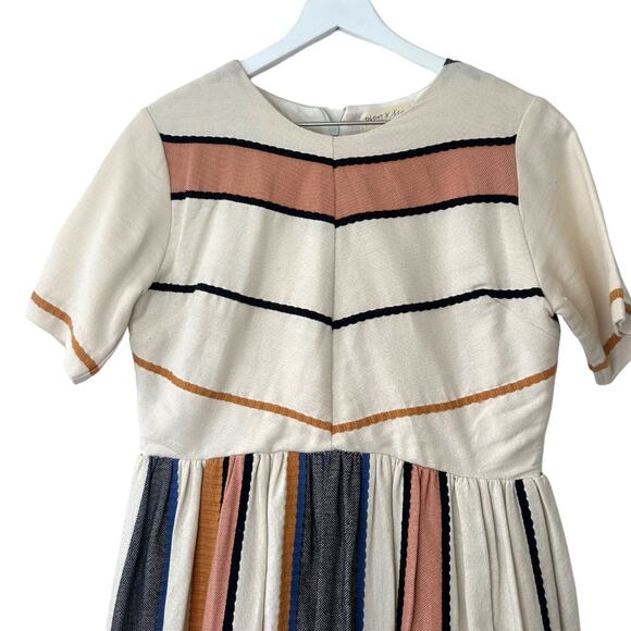 Piper & Scoot Striped Short Sleeve Cotton Midi Eleanor Dress Size XS - Picture 10 of 13